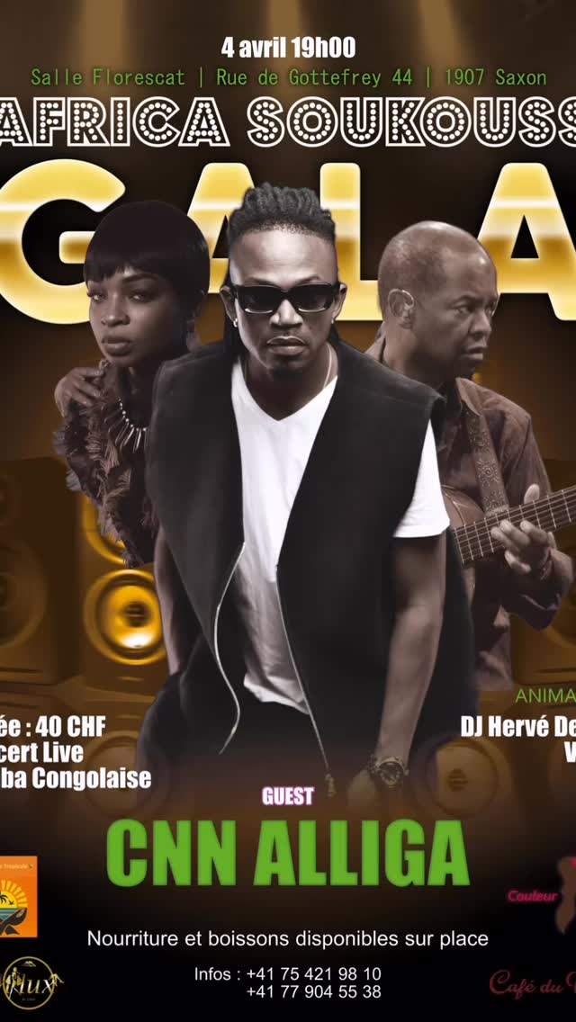 Soirée gala rumba congolaise le  4 avril a saxon en valais